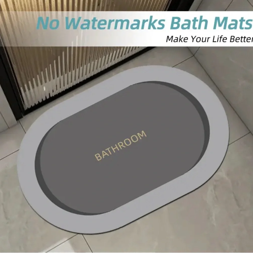 Non Slip Diatom Mud Shower Mats Super Absorbent